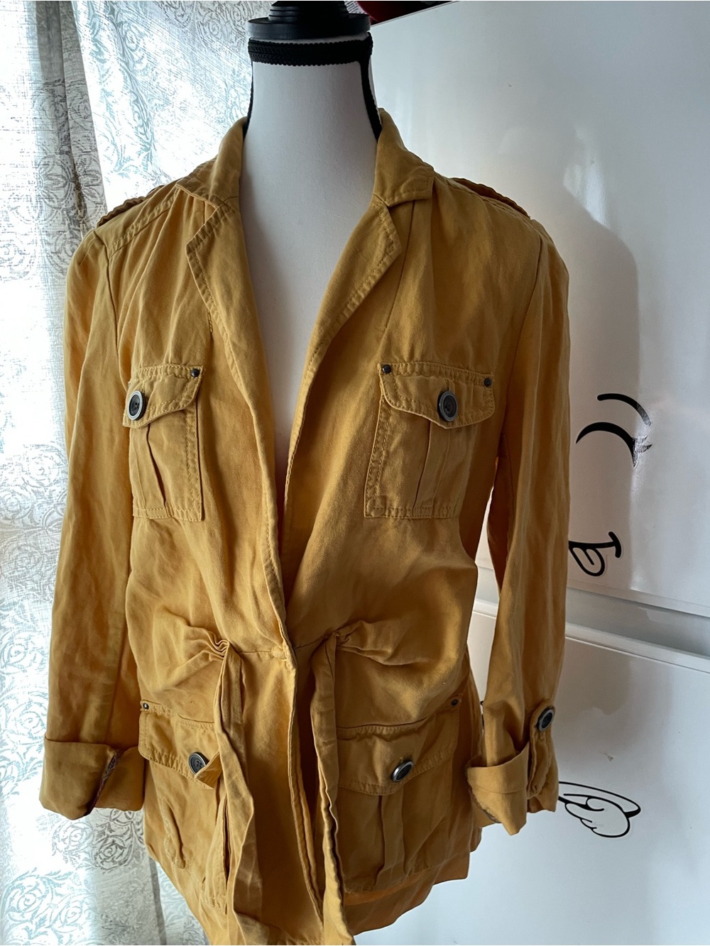 Cartonnier Mustard Utility Jacket with Tie Waist